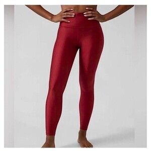 ATHLETA Elation Shine Tights Small Red NEW Workout Holiday Gym Run Active Sporty